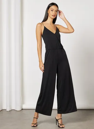 V-Neck Jumpsuit Black 