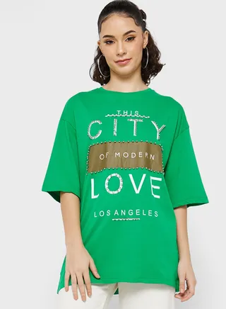 Embellished Graphic Detail T-Shirt