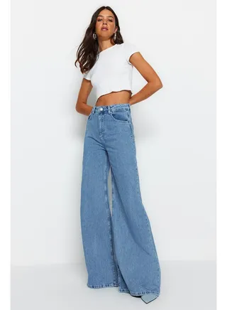 Jeans - Blue - Wide leg 