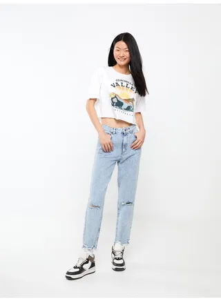 High Waist Mom Fit Women Jeans 