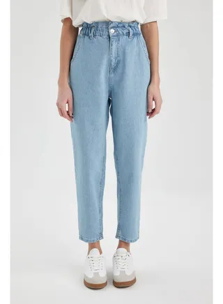 Woman Paperbag Denim Trousers 