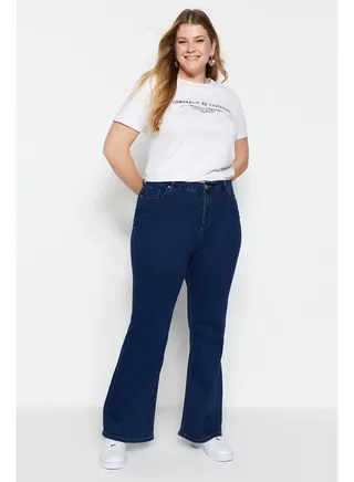 Indigo High Waist Flare Jeans 