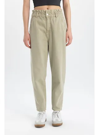 Woman Paperbag Denim Trousers 