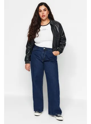 Indigo High Waist Wide Cut Jeans TBBAW23CJ00020 