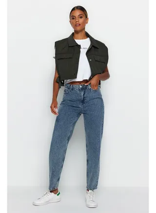 Jeans - Blue - Mom 
