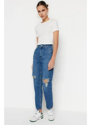 Jeans - Blue - Mom 