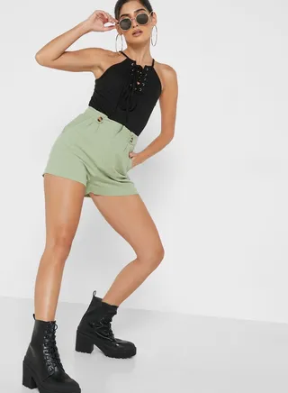 Button Detail Shorts 