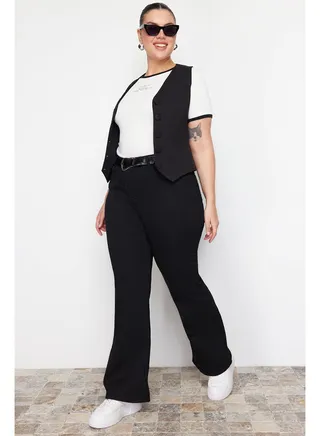 Black High Waist Flare Jeans 