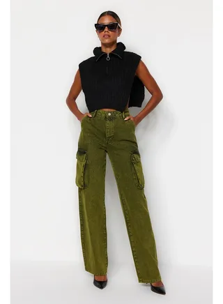 Jeans - Green - Wide leg 