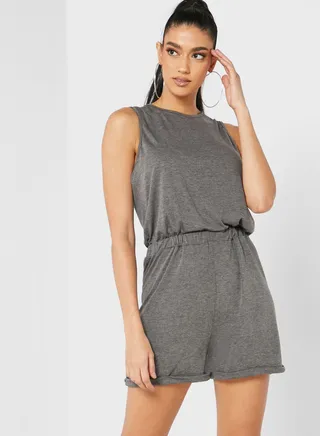 Drawstring Jersey Playsuit 