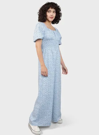 Square Neck Wide-Leg Jumpsuit 