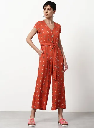 Printed Regular Fit Jumpsuit Multicolour 