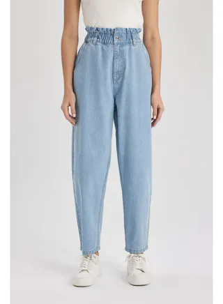Woman Paperbag Denim Trousers 