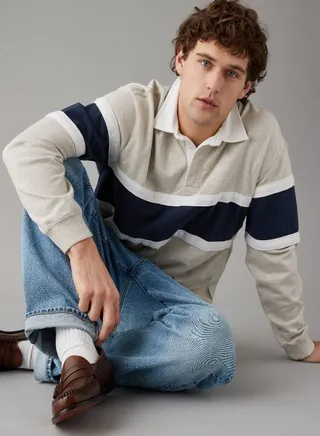 AE Long-Sleeve Rugby Polo 