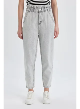 Woman Paperbag Denim Trousers 
