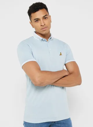 Brave Soul Jersey Polo With Split Hem Side