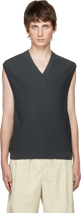LEMAIRE Gray V-Neck Vest