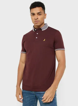Brave Soul Jersey Polo With Split Hem Side