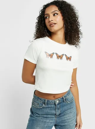 Graphic Cropped T-Shirt 