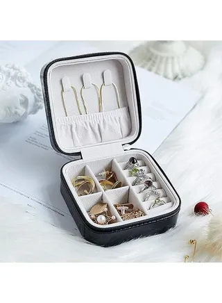 Small Travel Jewelry Box - Portable Traveling  Jewelry Organizer  Mini  Jewelry - Storage  Box  for  Rings  Earrings  Necklaces - for  Girls And Women Gift 