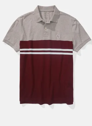 AE Striped Pique Polo Shirt 