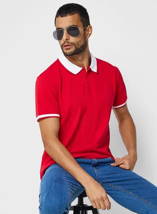 Tape Detail Polo Shirt