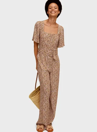 Wide Leg Printed Jumpsuit 