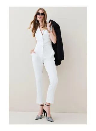 Strong Shoulder Sleeveless Jumpsuit 