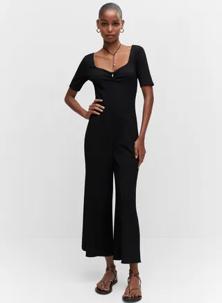 Ruched Wide Leg Jumpsuit 