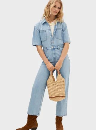 Pocket Detail Denim Jumpsuit 