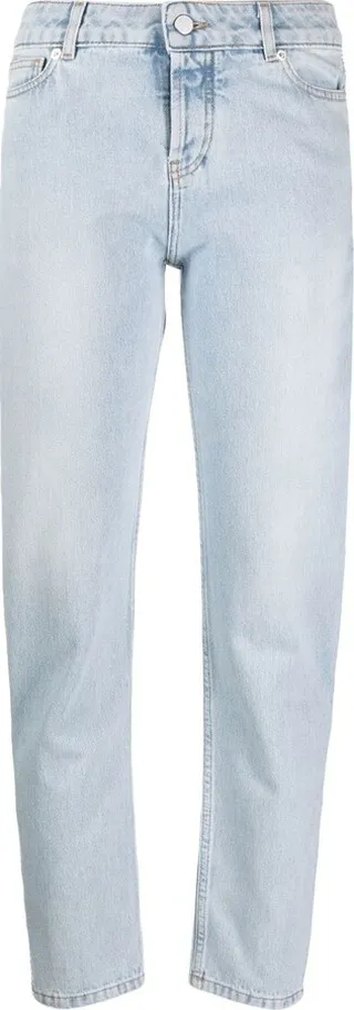 Blue Crystal Embellished Slim Fit Jeans