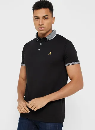 Brave Soul Jersey Polo With Split Hem Side 