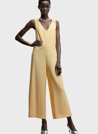 Puff Sleeve Tie Detail Jumpsuit 