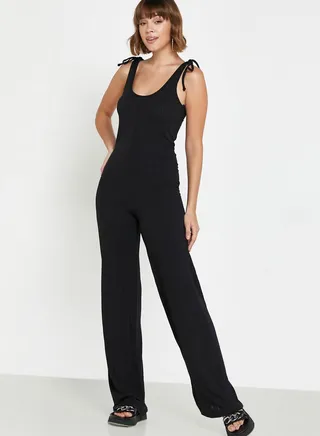 Scoop Neck Wide Leg Jumpsuit 