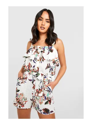 Floral Button Detail Playsuit 