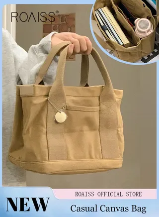 Women's Canvas Bag Tote Bag Lunch Bag Retro Casual Multi-inner Bag 