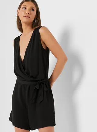 Tie Detail Wrap Playsuit 
