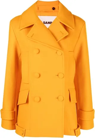 Double-Breasted Button-Fastening Coat
