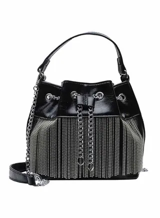 Tassel Elegant Chain Bag Black 