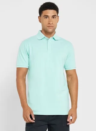 Mens Short Sleeve Polo Button Up Shirt 