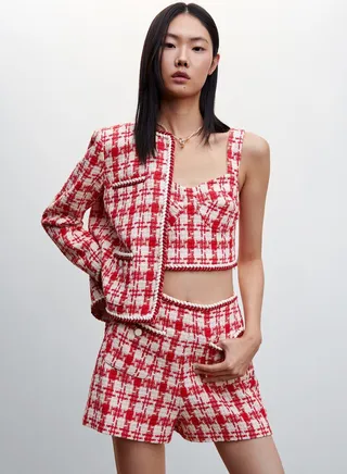 Checked Mini Shorts 