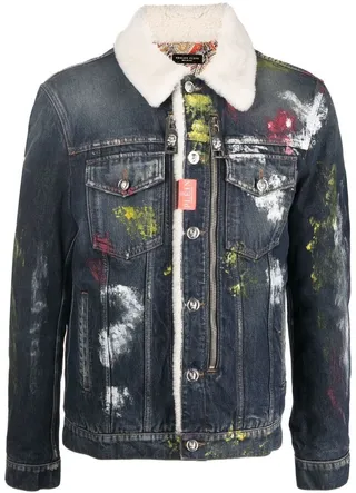 Paint-Splatter Denim Jacket