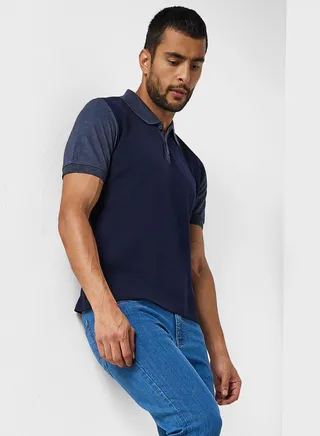 Contrast Detail Polo Shirt 
