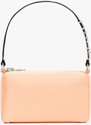 Alexander Wang Unisex Heiress Medium Pouch In Satin Faded Neon Orange