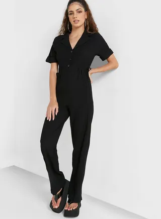 Pocket Drawstring Detail Jumpsuit 