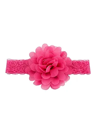 Chiffon Flower Design Headband Pink 