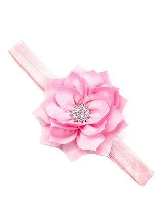 Rhinestone Pearl Flower Headband Pink 