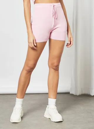 Ribbed Shorts Pink 