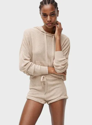Tie Waist Roll Hem Shorts 