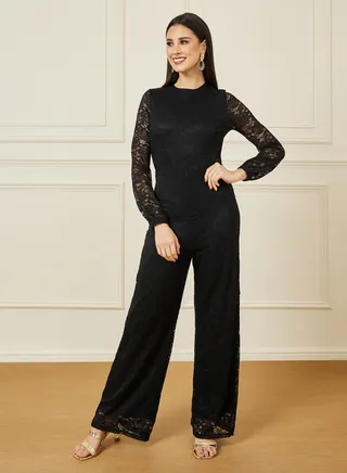 Lace Detail Wide Leg Jumpsuit 